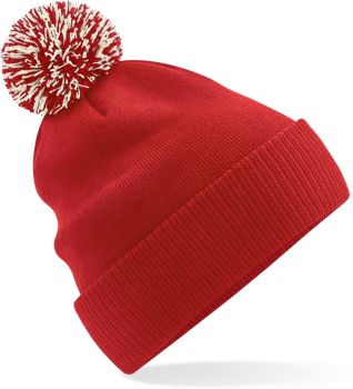 Beechfield | Dětská pletená čepice "Snowstar®" bright red/off white onesize