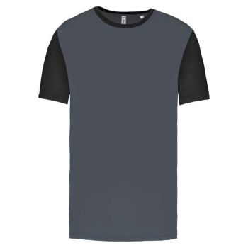 ADULTS' BICOLOUR SHORT-SLEEVED T-SHIRT Sporty Grey/Black M