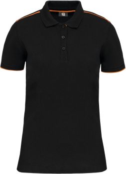 Kariban | Dámské pracovní piqué polo "Day-to-Day" black/orange XS