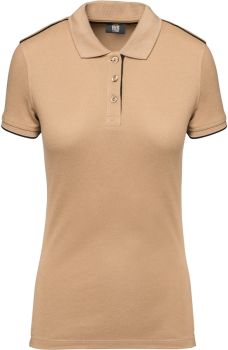 Kariban | Dámské pracovní piqué polo "Day-to-Day" camel/black XXL