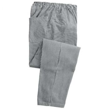 CHEF'S PULL-ON TROUSERS Black/White Check 2XL