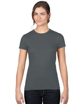 WOMEN’S FASHION BASIC FITTED TEE Charcoal M