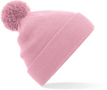 Beechfield | Dětská pletená čepice s bambulí dusky pink onesize