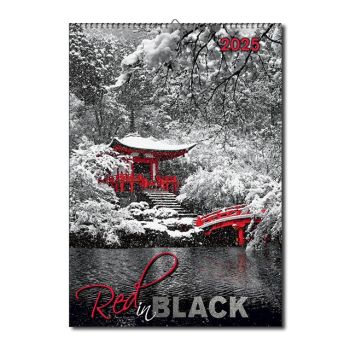 Nástenný kalendár Red in black 2025