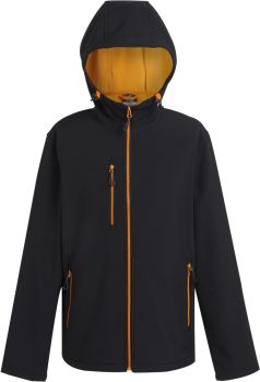 Regatta | 2-vrstvá softshellová bunda "Navigate" black/orange pop 3XL