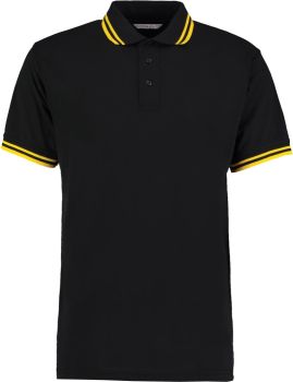 Kustom Kit | Pánské kontrastní piqué polo black/yellow M