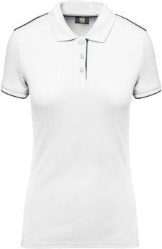 Kariban | Dámské pracovní piqué polo "Day-to-Day" white/navy XS