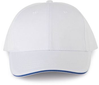 Kariban | 6 panelová kšiltovka white/royal blue onesize