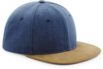 Beechfield | 6 panelová kšiltovka "Suede Peak Snapback" denim blue onesize