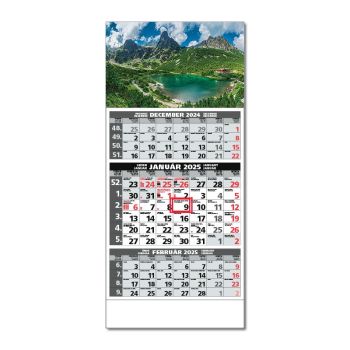 Plánovací kalendár ŠTANDARD 3M sivý 2025