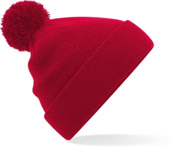 Beechfield | Dětská pletená čepice s bambulí classic red onesize