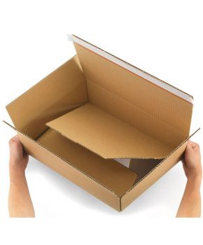 20 Quick Pack Box 34x25x13 | 20 kartonových krabic se samolepicím uzávěrem natural onesize
