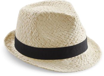 Beechfield | Klobouk v pleteném vzhledu "Festival Trilby" natural S/M