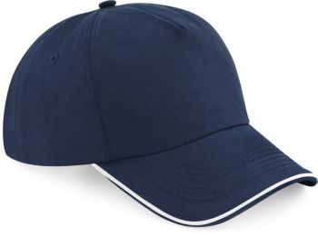 Beechfield | 5 panelová kšiltovka "Authentic Piped Peak" french navy/white onesize