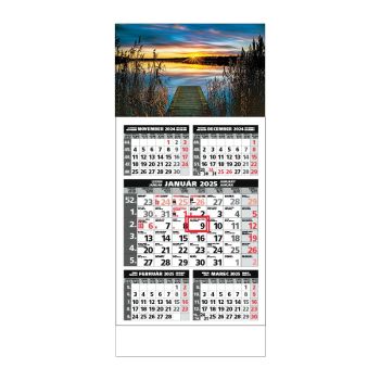 Plánovací kalendár ŠTANDARD 5M sivý 2025