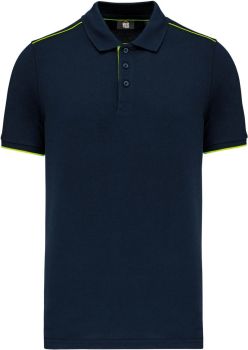 Kariban | Pánské pracovní piqué polo "Day-to-Day" navy/fluorescent yellow 3XL