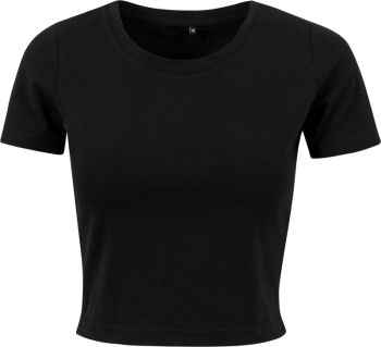 Build your Brand | Dámské crop tričko z těžké bavlny black 3XL