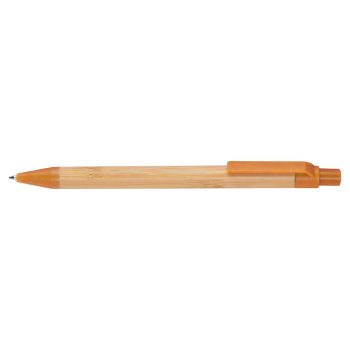 Guľôčkové pero zo pšeničnej slamy a bambusu oranžová