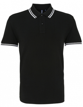 MEN'S CLASSIC FIT TIPPED POLO Black/White XL