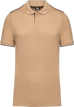 Kariban | Pánské pracovní piqué polo "Day-to-Day" camel/black XL