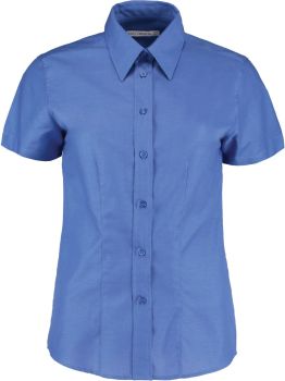 Kustom Kit | Pracovní halenka Oxford s krátkým rukávem italian blue 22_4XL