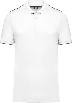 Kariban | Pánské pracovní piqué polo "Day-to-Day" white/navy 3XL