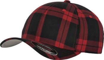 Flexfit | 6 panelová kšiltovka "Tartan Plaid" black/red L/XL