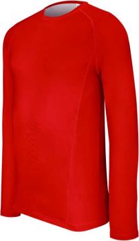 ADULTS' LONG-SLEEVED BASE LAYER SPORTS T-SHIRT Sporty Red L