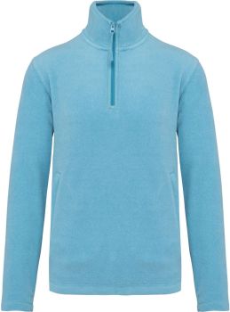 Kariban | Mikrofleecová mikina s 1/4 zipem "Enzo" cloudy blue heather XXL