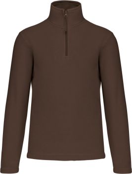 Kariban | Mikrofleecová mikina s 1/4 zipem "Enzo" chocolate 3XL