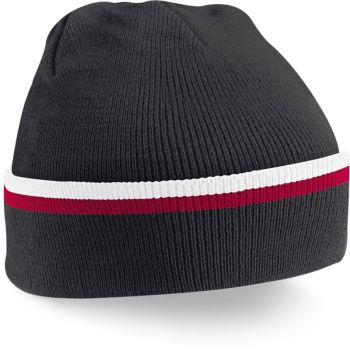 Beechfield | Pletená čepice "Teamwear" black/classic red/white onesize