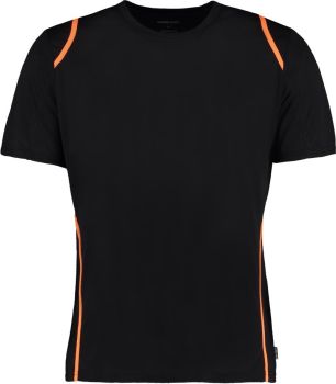 Kustom Kit | Kontrastní tričko Cooltex® black/fluorescent orange XL