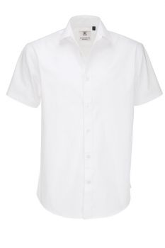 B&C | Popelínová elastická košile s krátkým rukávem white M