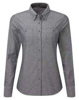 WOMEN'S ORGANIC CHAMBRAY FAIRTRADE SHIRT Grey Denim S