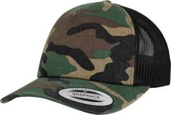 Flexfit | 5 panelová Trucker kšiltovka "Camo" wood camo/black onesize