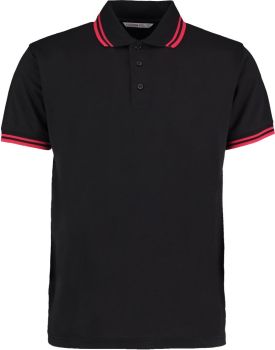 Kustom Kit | Pánské kontrastní piqué polo black/red M