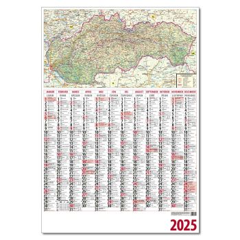Plánovací kalendár s mapou 2025