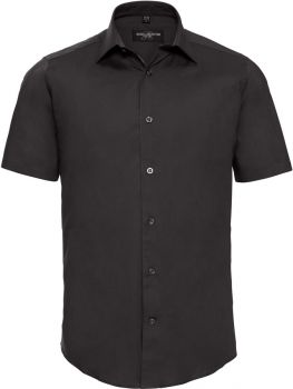 Russell | Elastická košile s krátkým rukávem black L