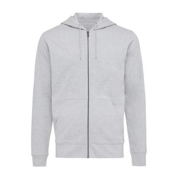 Mikina na zips s kapucňou Iqoniq Abisko z recykl. bavlny heather grey