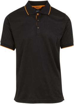 Regatta | Piqué polo "Navigate" black/orange pop 3XL