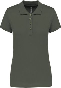 Kariban | Dámské piqué polo dark khaki M