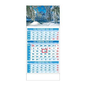 Plánovací kalendár ŠTANDARD 3M modrý 2023  Obrázok B
