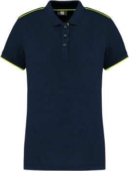 Kariban | Dámské pracovní piqué polo "Day-to-Day" navy/fluorescent yellow S