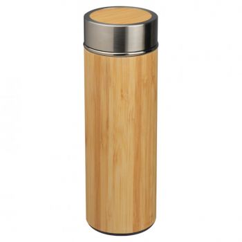 Steel mug in bamboo look 350ml Beige