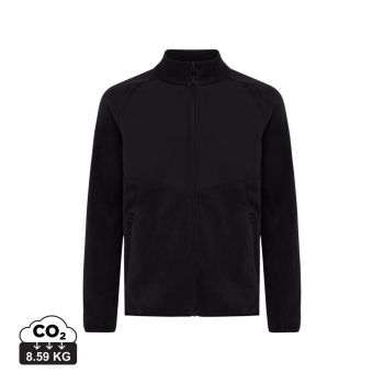 Micro fleece bunda na zips Iqoniq Talung z rec. polyesteru čierna