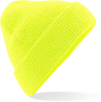 Beechfield | Pletená čepice "Reflective" fluorescent yellow onesize