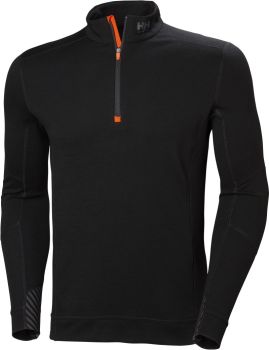 Helly Hansen | Funkční tričko 1/2 zip "LIFA Merino" black 4XL