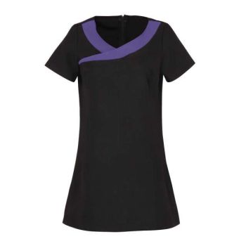 ‘IVY’ BEAUTY AND SPA TUNIC Black/Purple XS