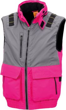 Result Work-Guard | Workwear Gilet "X-Over" pink/grey L