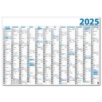 Plánovací jednolistový kalendár 2025
